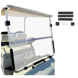 HECASA Front Windshield Compatible with 1995-2003 Yamaha G14 G16 G19 Gas and Electric Golf Cart Fold Down Clear Windscreen