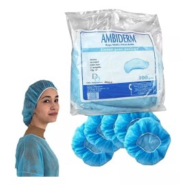 Ambiderm Gorro Para Paciente Tipo Cofia Azul Ambiderm 100 Piezas