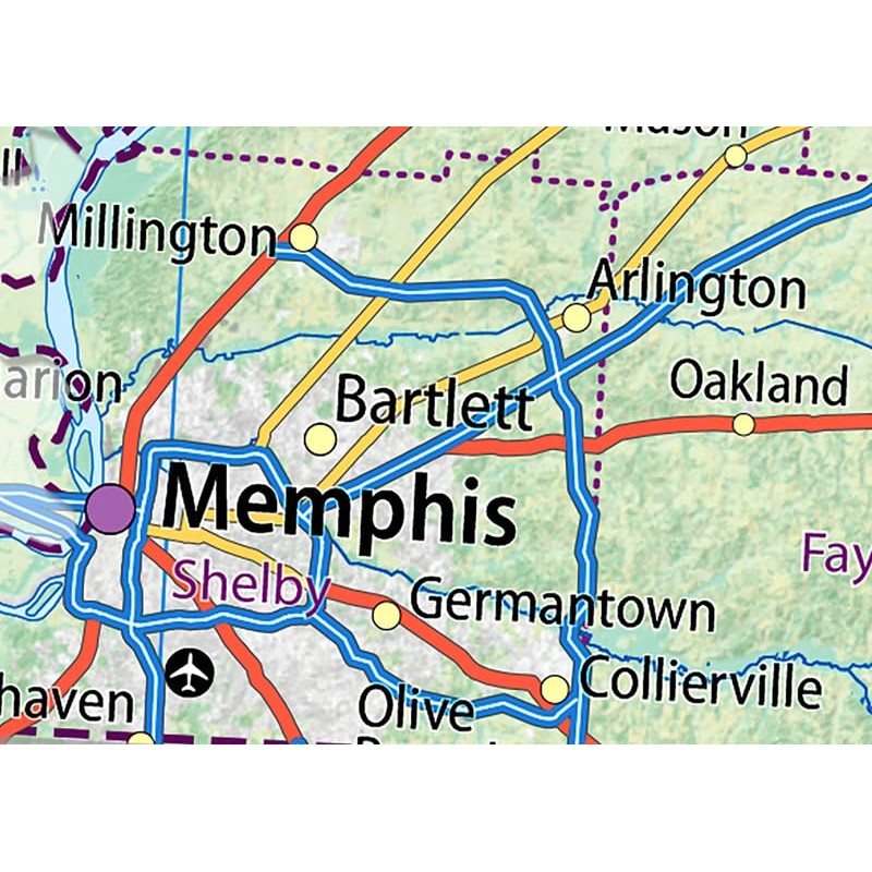Tennessee State Map - 16.5 x 58.1 Inches - Paper