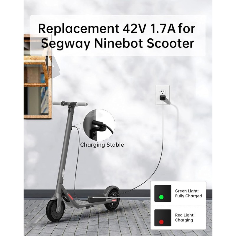 WUKUR 42V 1.7A Charger for Segway Ninebot Scooters Compatible with