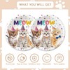 48pcs Cat Party Supplies,Disposable dessert tableware,include 16 Dessert Plate,16 Napkin