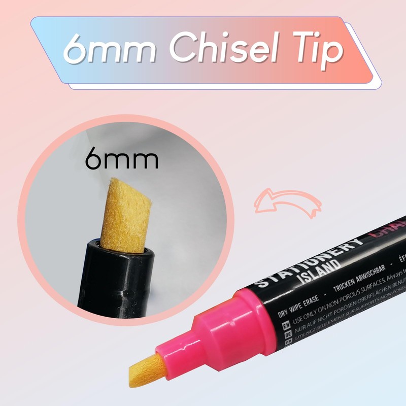 STATIONERY ISLAND Chalk Pens for blackboard, Liquid Chalk Markers for