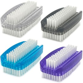 Nail Brush for Cleaning Fingernails Two Sided Fingernail Scrub Brush Soft Stiff Nylon Bristles Scrubber Brush for Hand and Under Nails,4 Pack