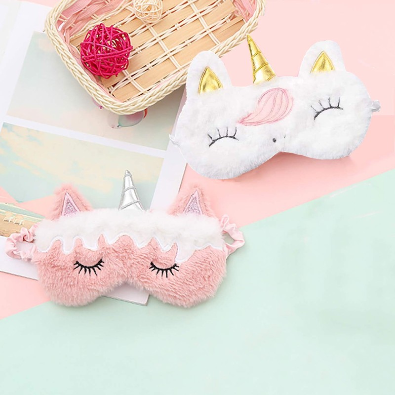 4 Packs Eye Mask for Sleeping Annimal Eye Mask Plush