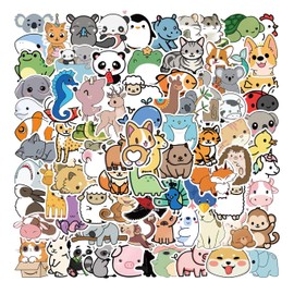 Dear Mia Little Liz | 100 Piezas Animales Pegatinas Decorativas | Set de Calcomanías Kawaii Animales de Vinil para Scrapbook Arte y Manualidades Álbumes Tarjetas Proyecto DIY (Cute Animal 100pz)