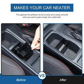 Tumukiw Center Console Cup Holder Insert Divider Storage Box Compatible with Subaru WRX 2022 2023 2024 Leakproof ABS Center Console Cup Holder Insert with Organizer Box