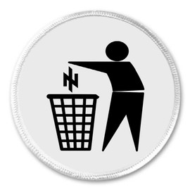 A&T Designs Throw Fascism Fascists into the garbage - Anti 3" Sew On Patch