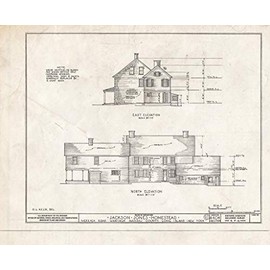 Historic Pictoric : Blueprint HABS NY,30-Want,1- (Sheet 4 of 14) - Jackson Jones Homestead, Merrick Road, Wantagh, Nassau County, NY 30in x 24in