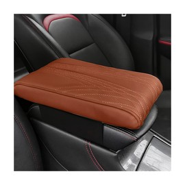 AICEL Car Armrest Box Height Increase Support Pad, Memory Foam Microfiber Leather Elbow Comfort Booster Pad, Center Console Waterproof Cushion Pillow, Soft Auto Arm Rest Protector Cover (Coffee)