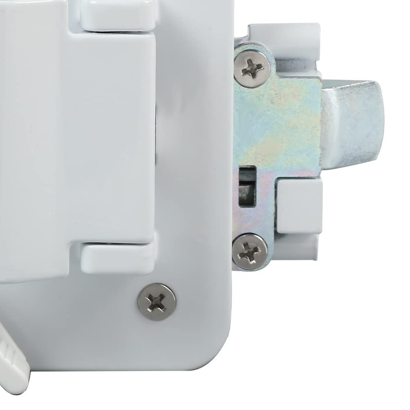 G-PLUS RV Entry Door Lock Handle Knob White Trailer Door