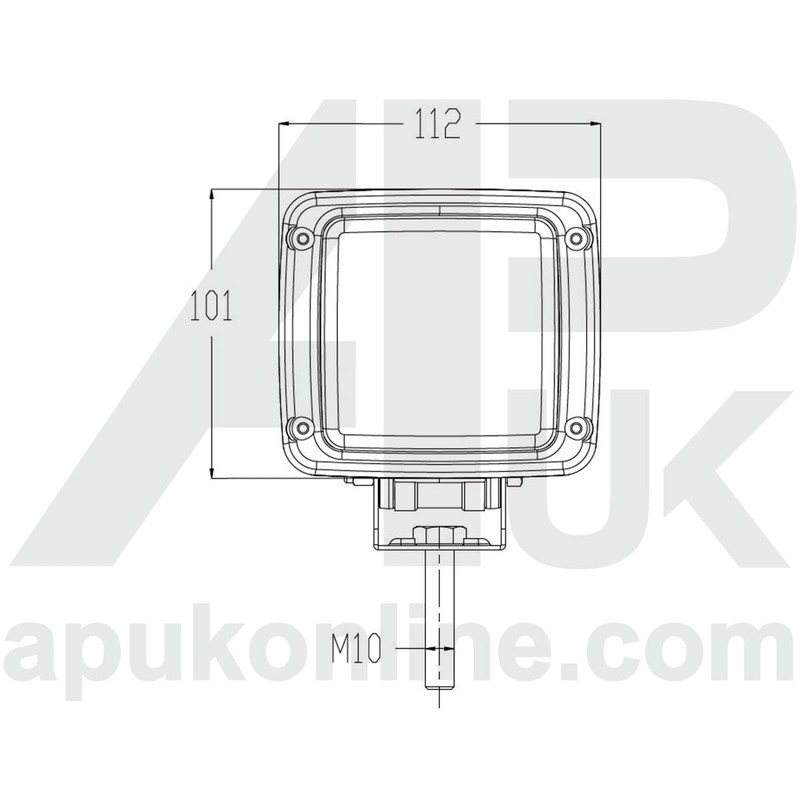 APUK Work Light Lamp Square Replacement for JCB 2CX 3CX