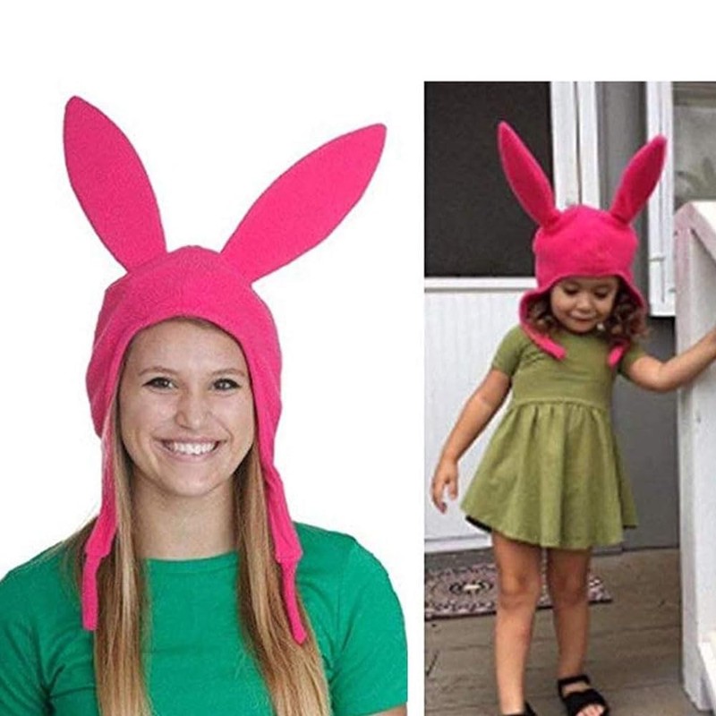 Bob's Burgers Louise Cosplay Pink Bunny Ears Hat, Pink (pink)