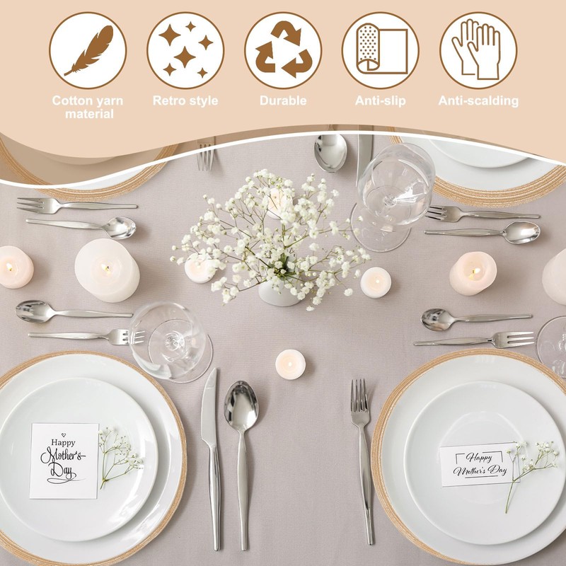 sourcing map 8 Pcs Round Woven Placemats, 4.3 Inch Braided
