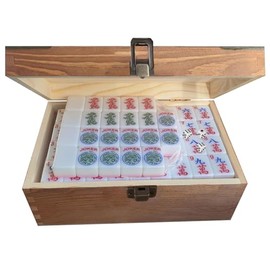 American Mahjong Set,166 White Tiles with Mahjong Storage Box.Portable Travel Complete Mahjong Set for Adults & Beginners