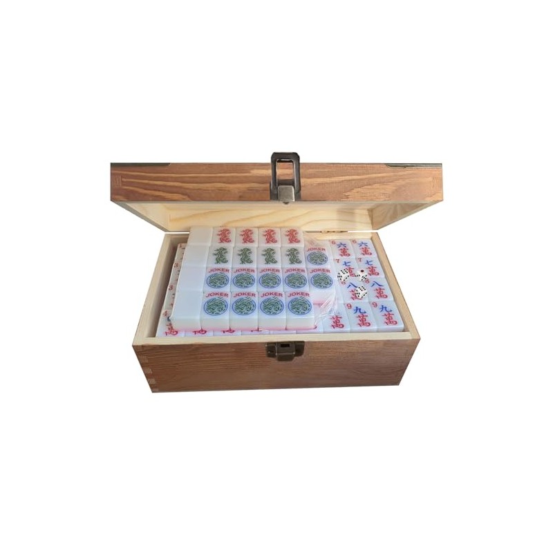 American Mahjong Set,166 White Tiles with Mahjong Storage Box.Portable Travel