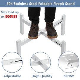 Firepit Stand for Solo Stove Accessories Bonfire Ranger Yukon and Other from 15 to 27 inch Fire Pit Adjustable Stainless Steel Outside Solostove Fireplace Patio Camping Backyard Parts