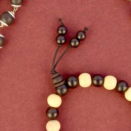 SATVIK Ebony & Sandalwood Beads Bracelet – Natural Wood, Balance, Protection, Peace, Meditation, Stress Relief, Unisex Yoga Jewelry