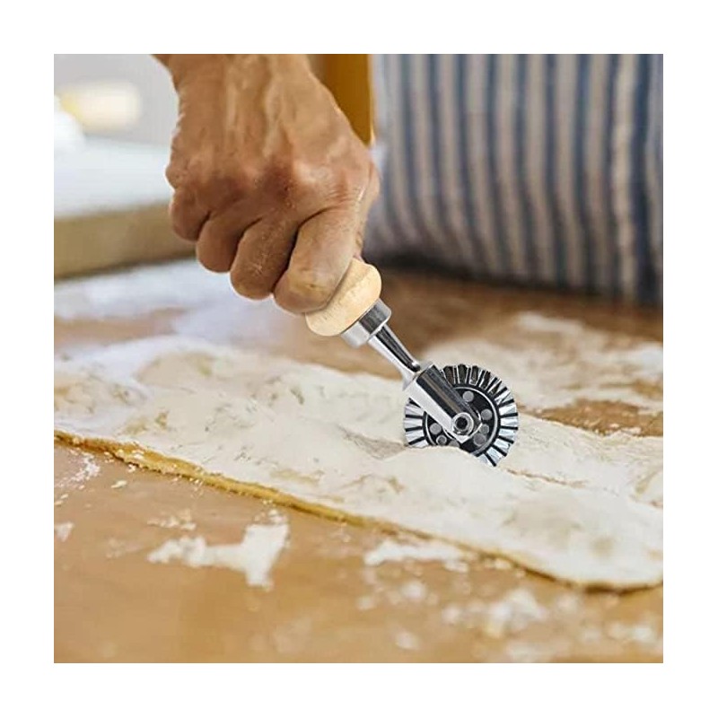 Pie Cutter Stainless Steel Raviolica Cutter Stamp Roller Wheel Round