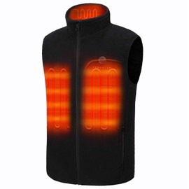Venustas Men's Fleece Heated Vest with Battery Pack 7.4V, Lightweight insulated Electric Vest