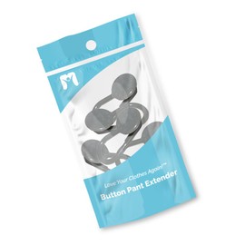 Non-Flex Sturdy Plastic Button Pant Extender - Extra 1" Instant Waistband Length - Ideal for All Suffering from Joint Inflammation Pain and Arthritis (Gray, 25)