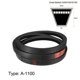 sourcing map A-1100 V-belt, 43.3 inch inner circumference, A-profile rubber drive belt