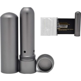 Natural Essential Oil Aluminum Alloy Premium Blank Nasal Inhaler - Refillable Aluminum Empty Metal Inhaler - Space Gray Color - Comes with 5 Cotton Wicks - for Aromatherapy