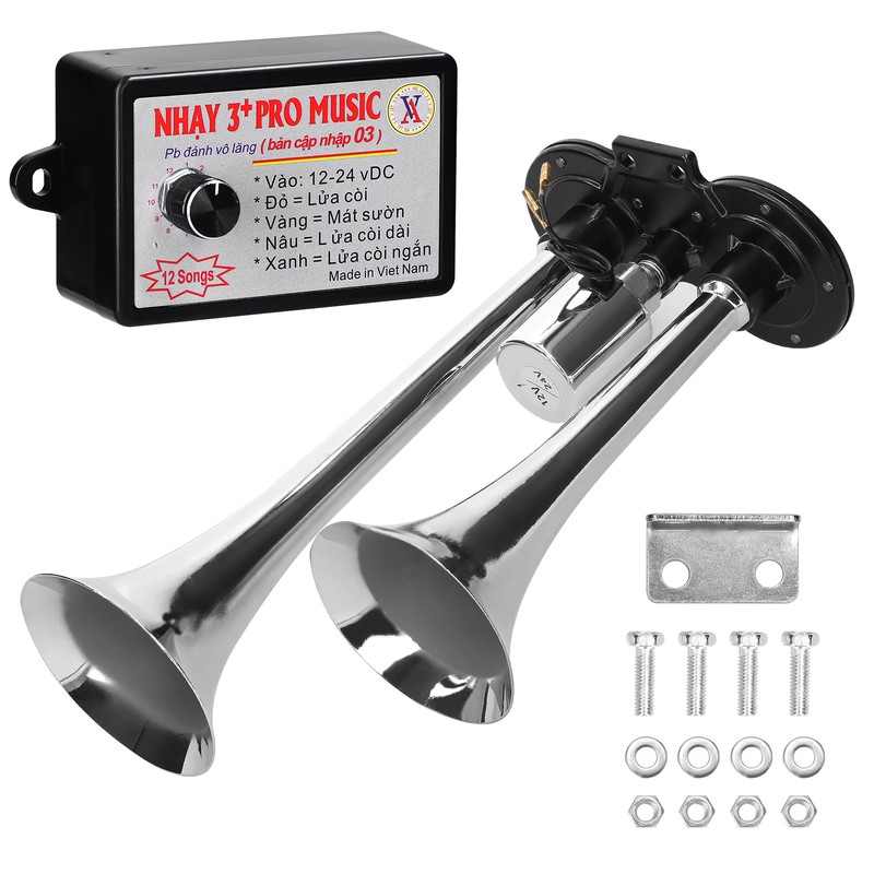 110dB Dual Trumpet Air Horn Loud Electric Horn 12-24V with