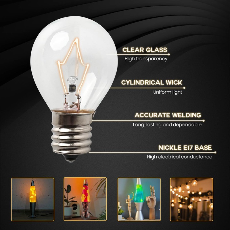 S11 Incandescent Light Bulbs – 40W 120V with E17 Intermediate