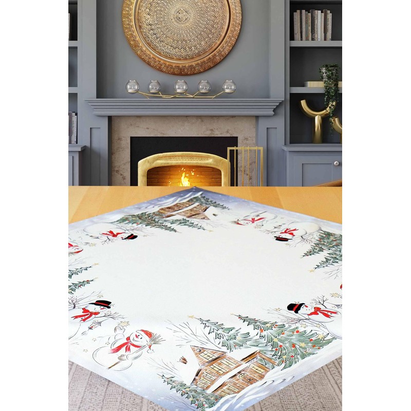 Kamaca snowmen series high-quality print motif Christmas tablecloth, winter Christmas