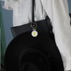 Daisy Flower Keyring Charm, Twisted Metal Ring, White and Yellow,