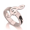 N/A MUSIC NOTE CUSTOM NAME RING: STERLING SILVER, 24K GOLD,