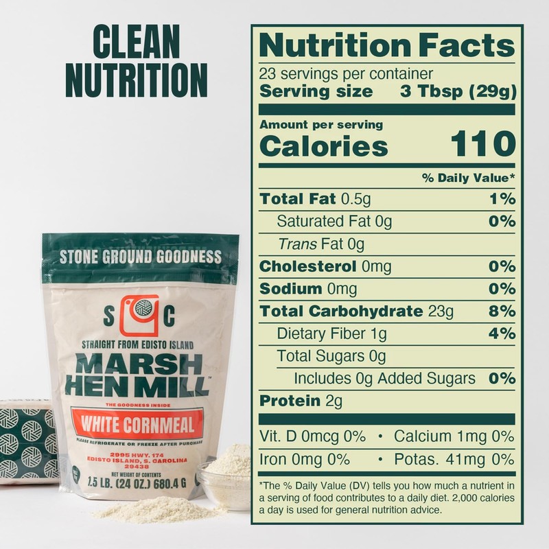 Marsh Hen Mill Stone Ground White Cornmeal | Heirloom Corn