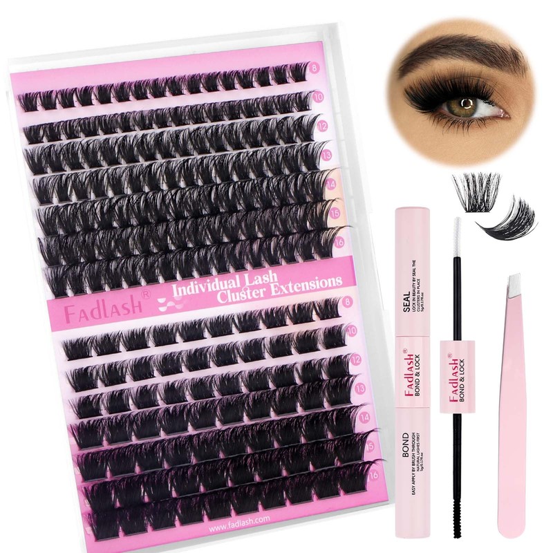 Fadlash Individual Eyelashes Cluster Lashes Kit 0.07 D Curl 8-16mm