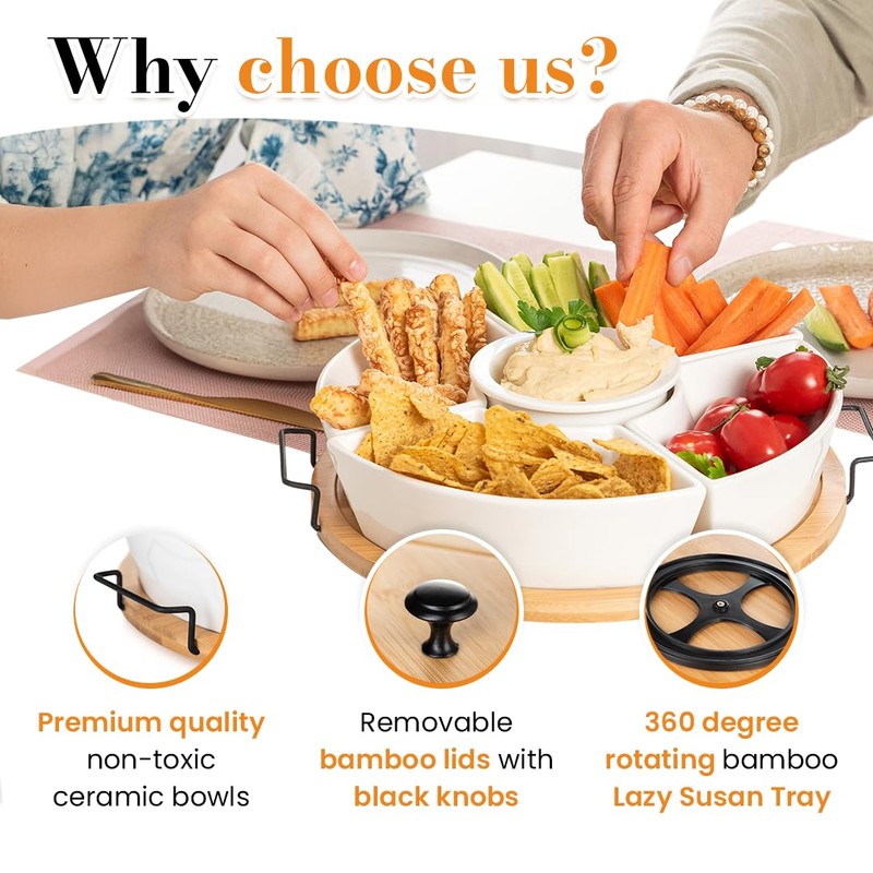 DEVA Home Design Chip and Dip Serving Set | Rotating