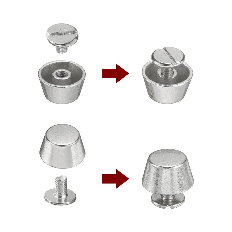 sourcing map 8 Set Rivets Stud Handbag Purse Feet 1/2"