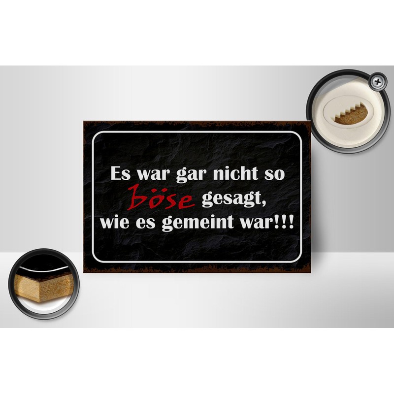 Wooden Sign with Saying 18 x 12 cm Es war