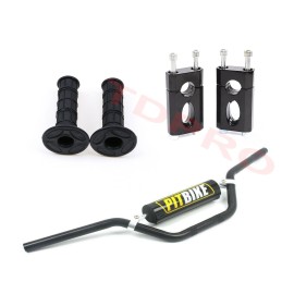 Unbranded/Generic 22mm 7/8'' Handlebars Handlebar Bar Grips Risers Kit Dirt Pit Bike KLX110 CRF70