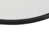 HomePop Metal Accent Table Triangle Base Round Mirror Top, Black,