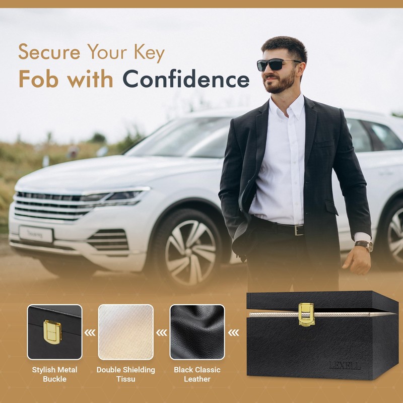 Lexell Faraday Box for Car Keys with Pouch 2 Pack