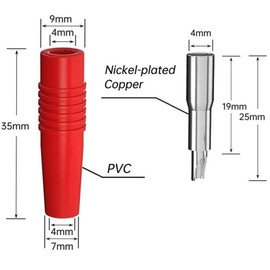 Faizpors 10x 4mm Copper Socket Banana Plug Banana Hose Insulated Plug Adapter, for Banana Plug Speaker Amp Connection Socket Black Red