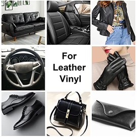 Bálsamo de piel para recolorante, acondicionador de piel, kit de reparación de piel para muebles de vinilo, sofá, bolso, zapatos, asientos de coche, reparación de color de cuero en sofás de cuero fundido y rayado (negro)