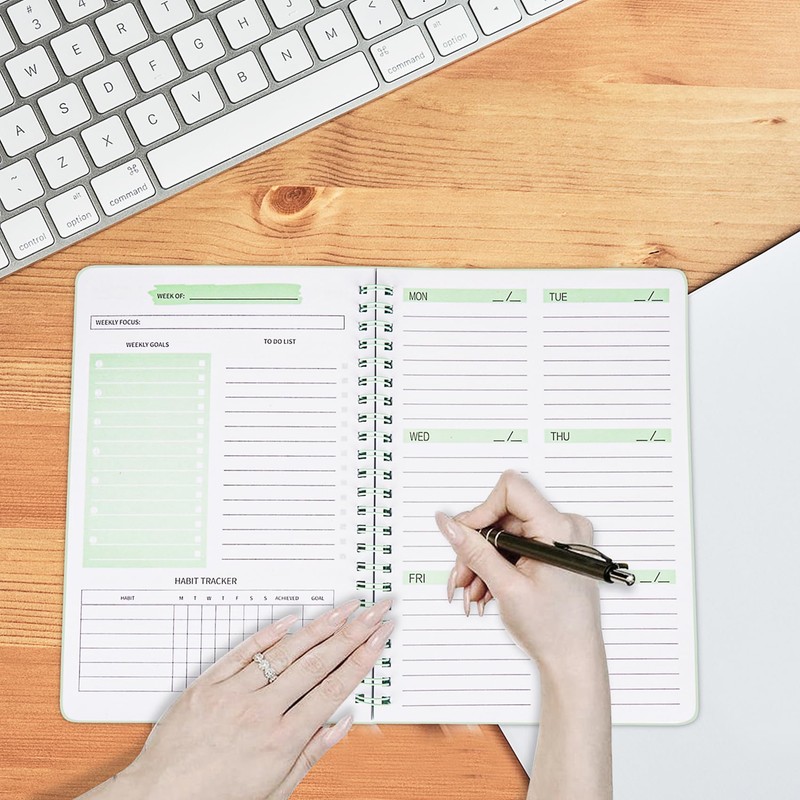 Moseem Weekly Planner Notebook, Undated A5 Planner Notebook Daily Planner