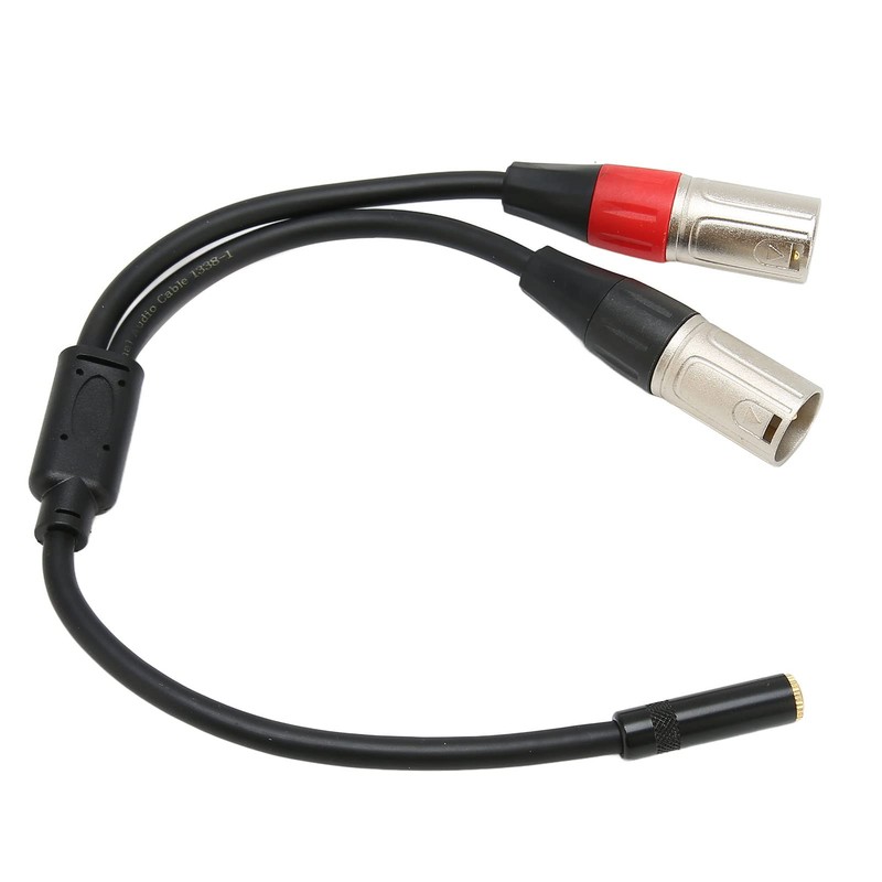 Dual XLR Male to 3.5mm Female Stereo Cable, Professional Balanced
