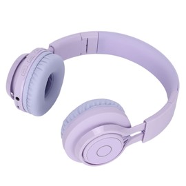 BT06C Bluetooth Kids Headphones, RGB Colorful Light Headset with Mic, 85dB Volume Limited Hearing, Stereo Over-Ear Headphones for Boys and Girls(Purple)