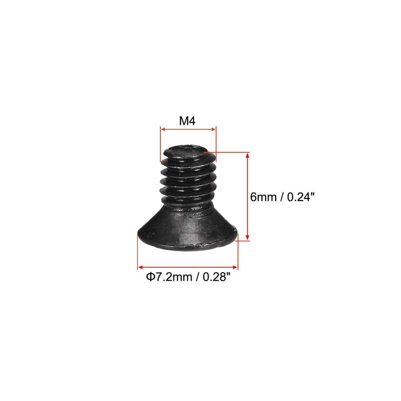 sourcing map M4 x 6mm Phillips Screw Fastener Black for