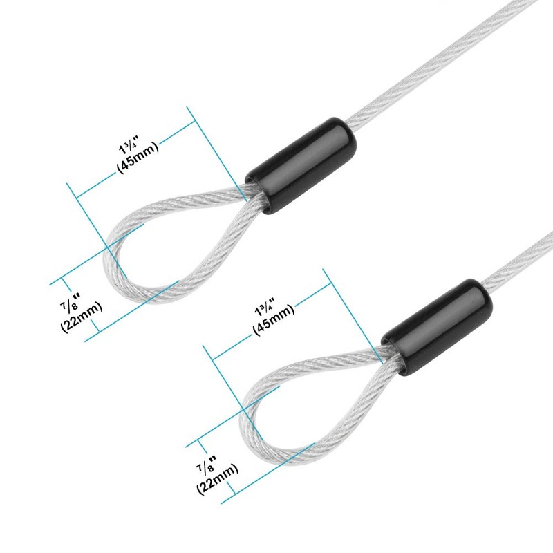 TSSS 2 PCS 2 Meters Security Cable Luggage Lock Safety