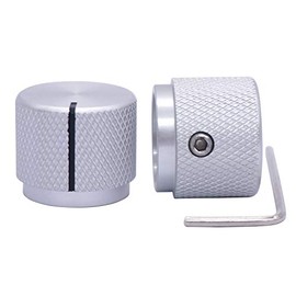 Taiss/ 2pcs Silver color Aluminum Rotary Electronic Control Potentiometer Knob For 6 mm Diameter Shaft, Volume Control Knob, Audio knob, Guitar Knob，Switch Knob, 20mm dia. x 17mm height
