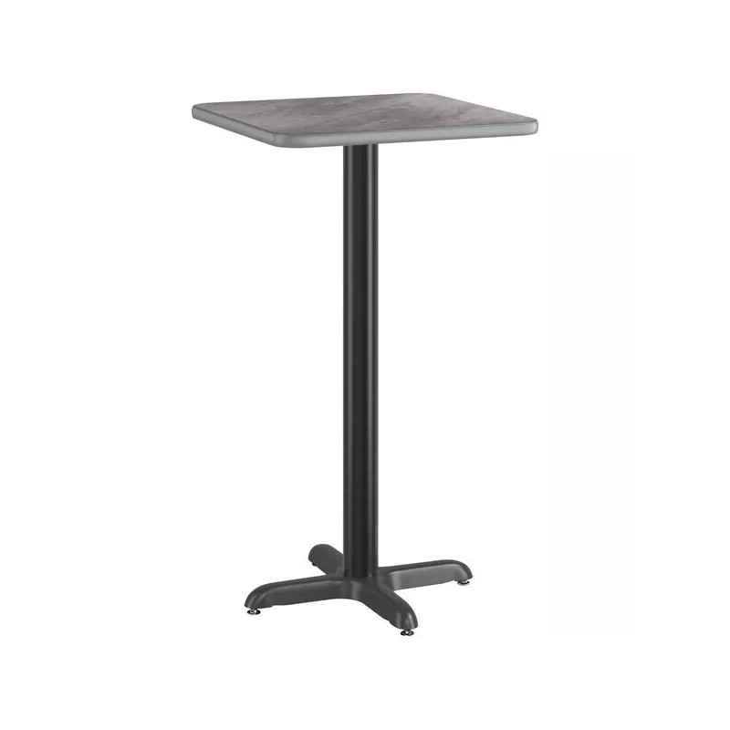 LANC 24" Square Gray Laminate Table Top With Base -