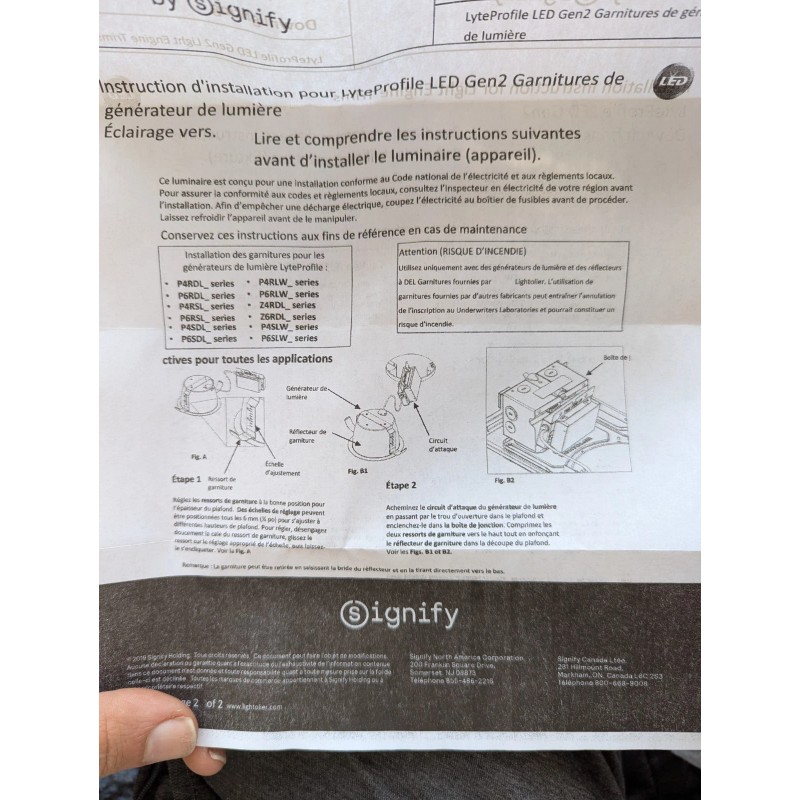 Lightolier, Downlighting P6RDL LED can light and trim ring