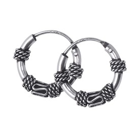 NKlaus 925 Silver Pair or Single Earrings Celtic Creole Gothic Celtic Ear Piercing 12 mm 5035, Sterling Silver